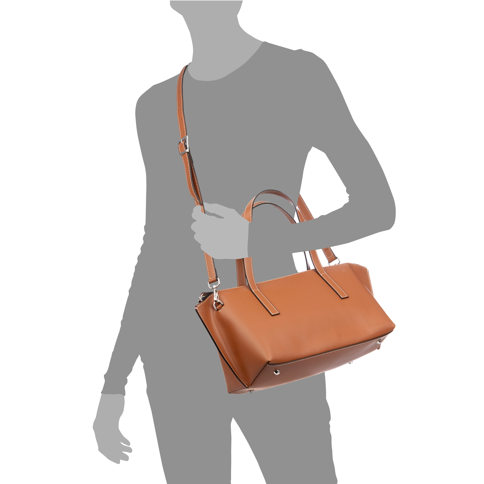 Badalucco bolso de hombro mujer. Piel auténtica Ruga.