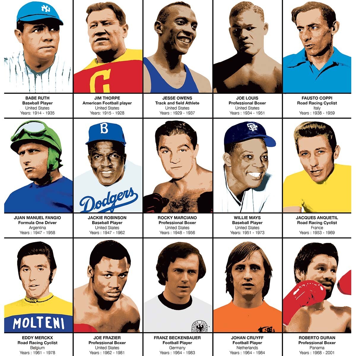 Affiche - Legends of Sports History - Olivier Bourdereau