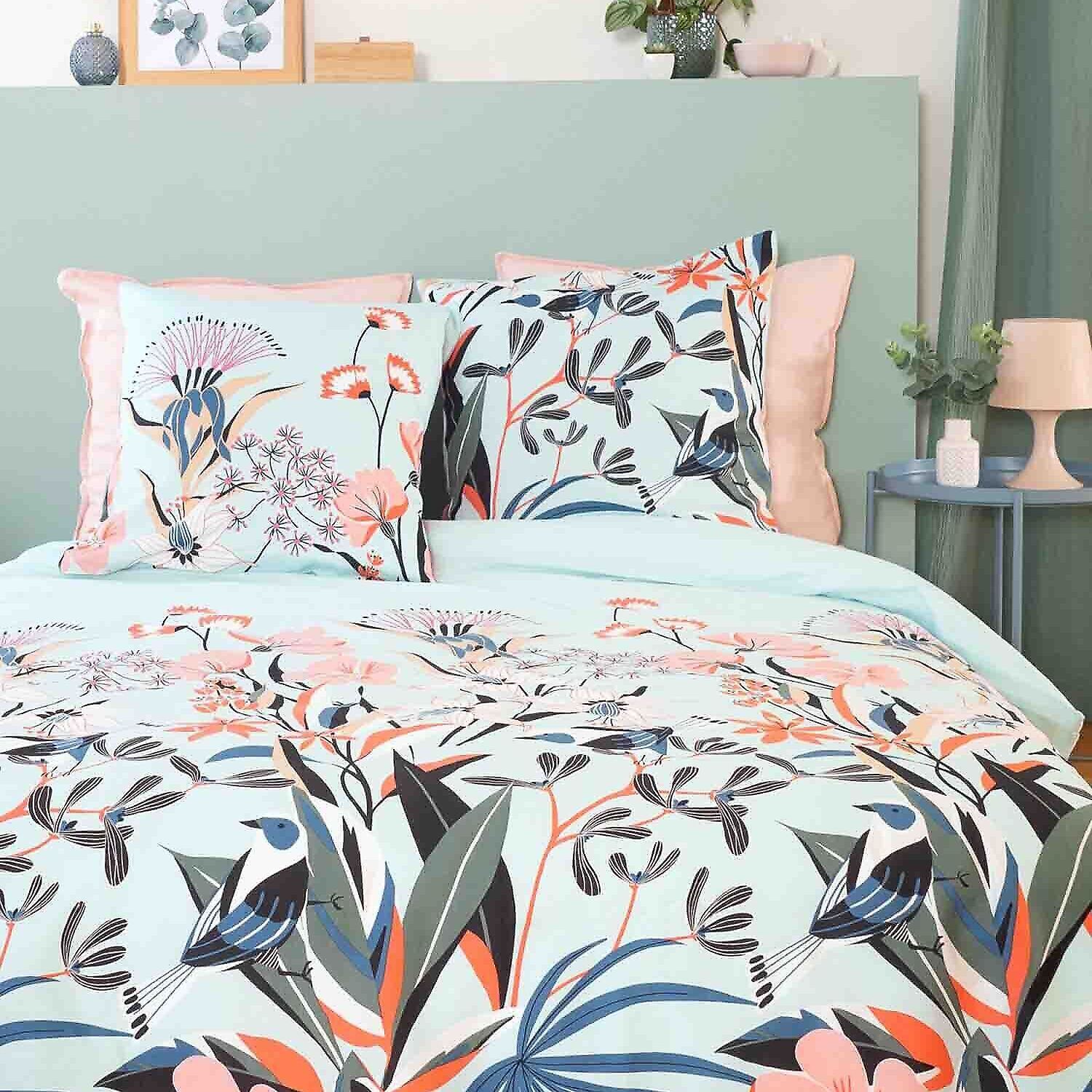 Parure Housse De Couette 3pcs 100% Satin De Coton Bio 78fils Paya