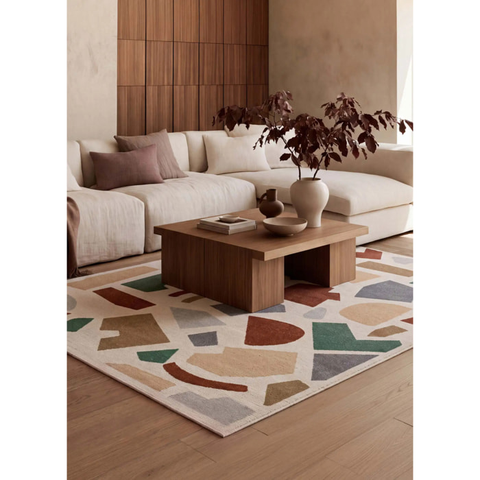 BERUTI Alfombra geométrica de pelo corto multicolor, varias medidas disponibles.