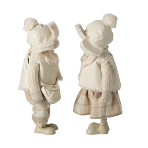 J-Line Garçon et fille sac et chapeau - polyester - beige - large - assortiment de 2