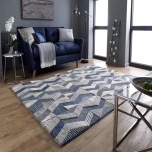 Tapis en laine ASHER Bleu