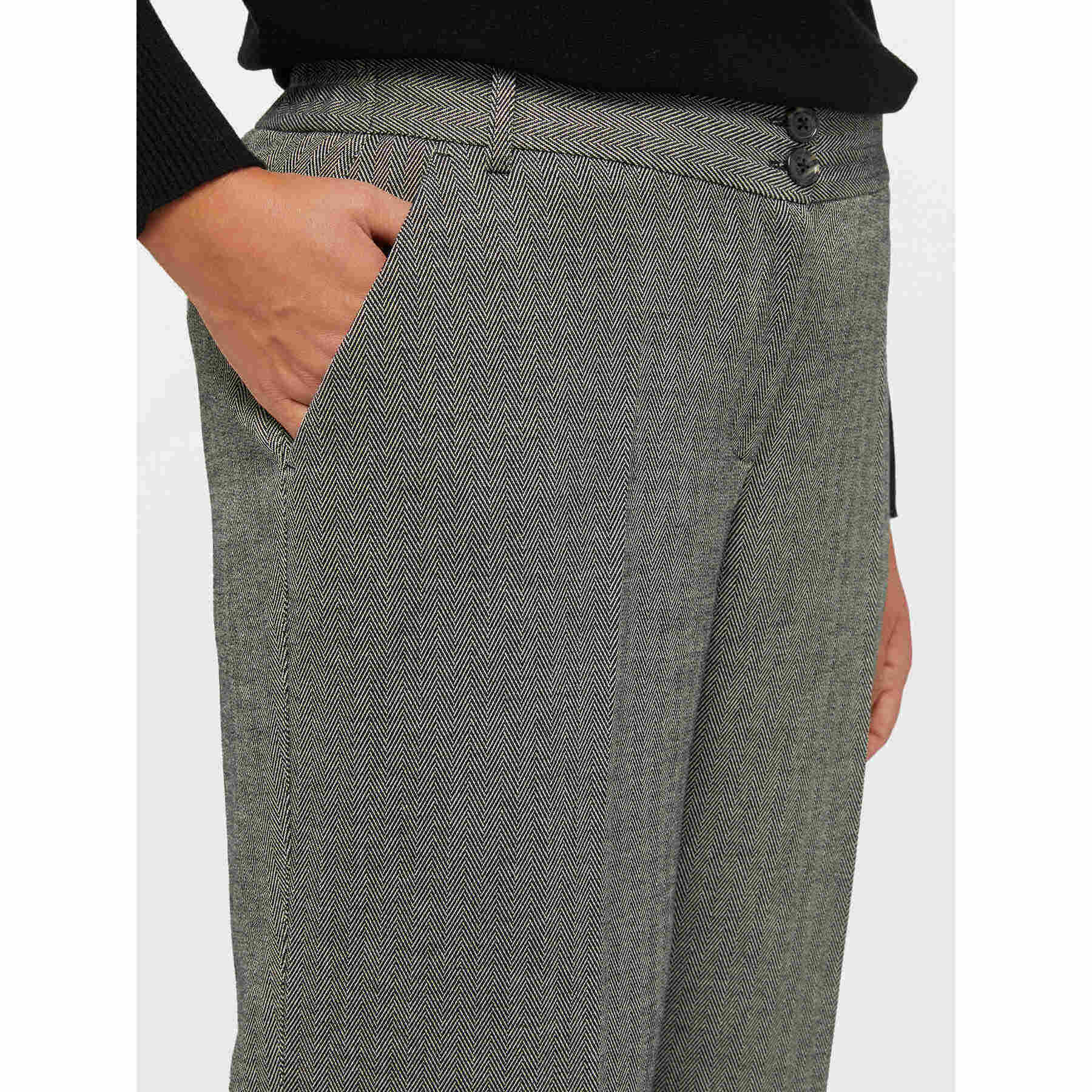 Fiorella Rubino - Pantalones cropped con estampado de espiga - Gris