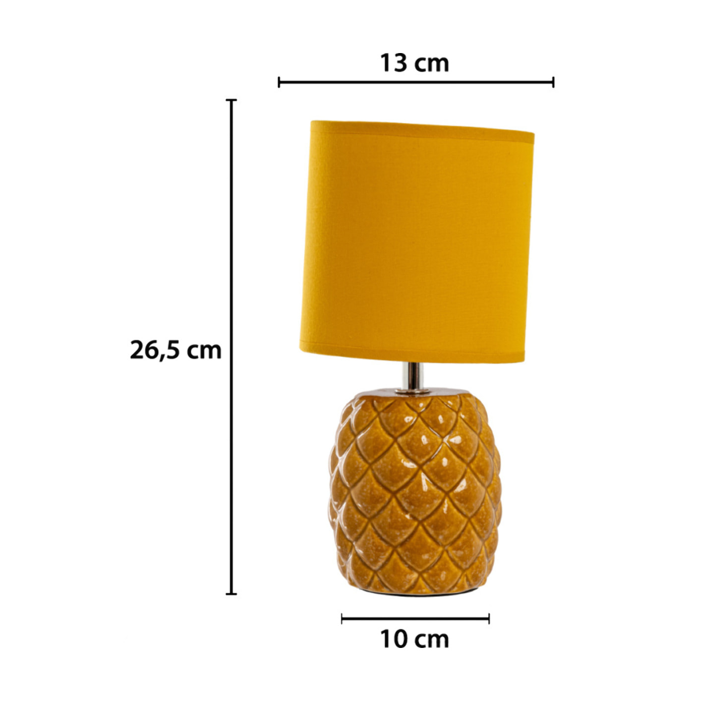 Lampada Da Tavolo Comodino Ricaricabile Accensione On/Off Modello Nasso Giallo