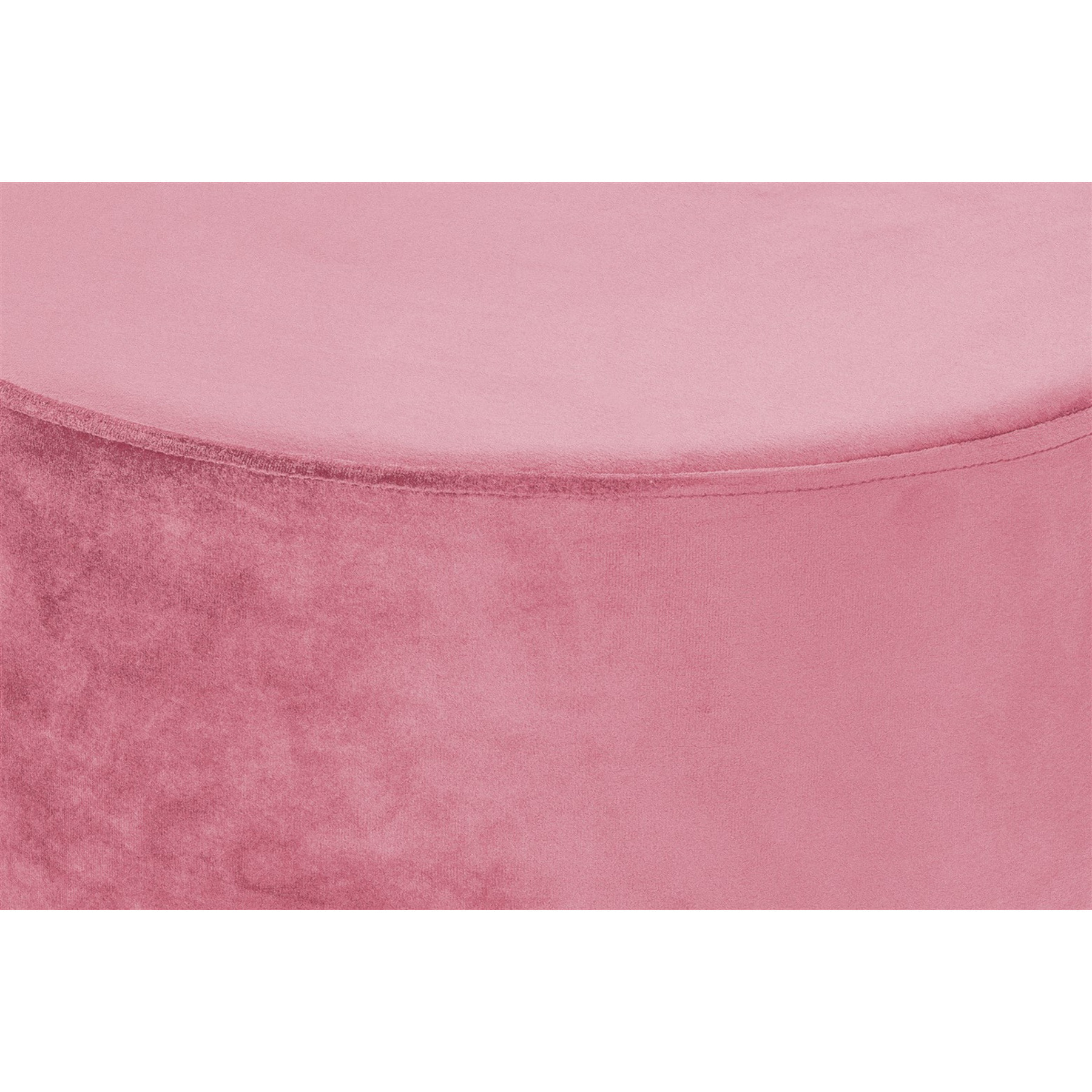 Pouf Rotondo Nano in Velluto Rosa Antico e Oro