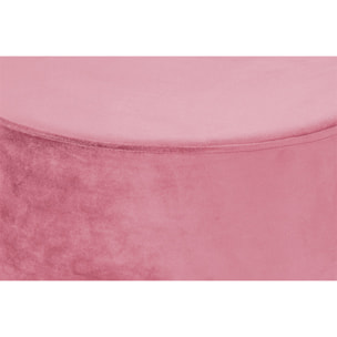 Pouf Rotondo Nano in Velluto Rosa Antico e Oro