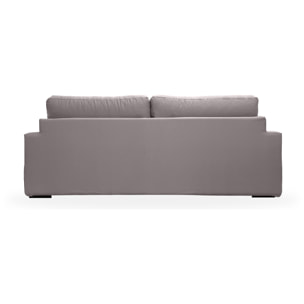 Canapé 4 pl TRESSIN 210 cm fixe tissu coton Gris Clair - 100% déhoussable - Fab. France