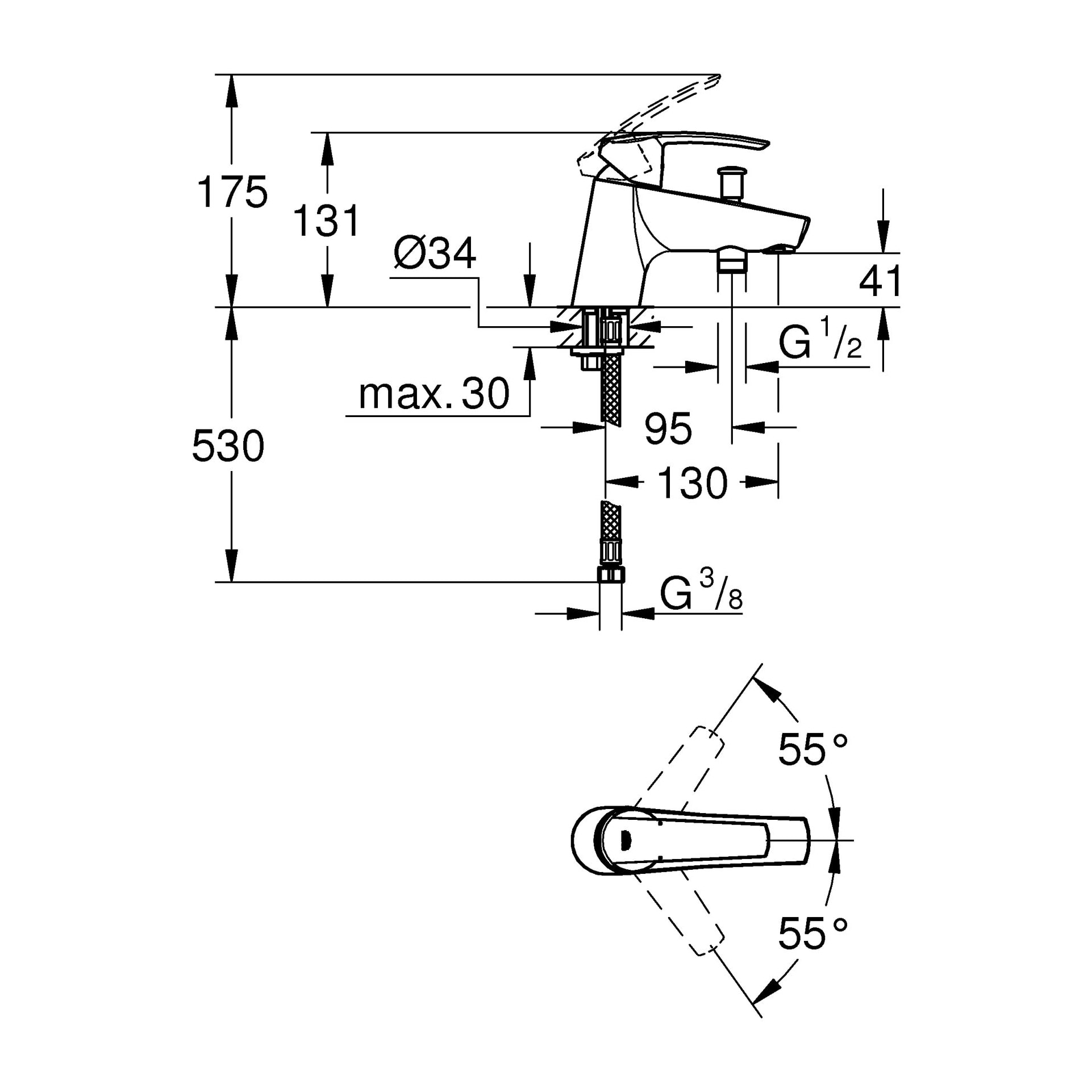 GROHE Start Mitigeur monocommande Bain / Douche Chromé 23229001