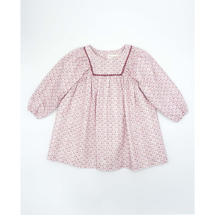 Vestido estampado con hojas malva