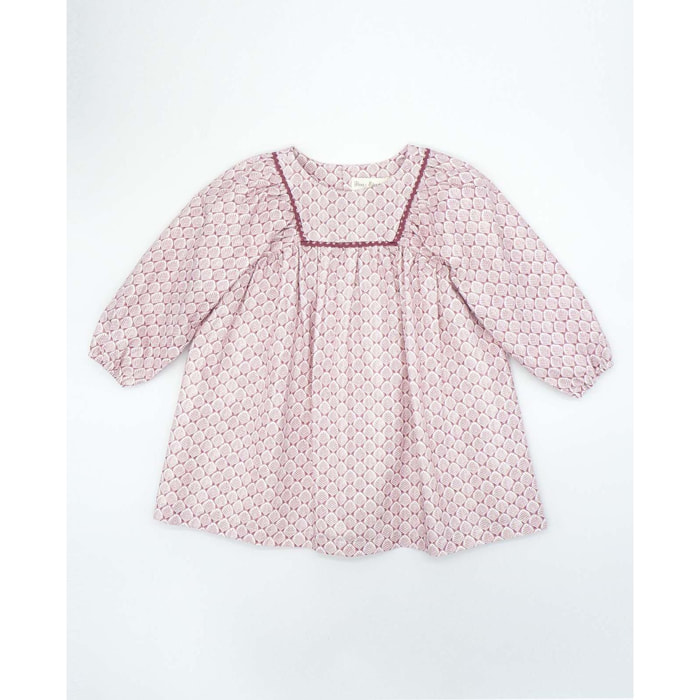 Vestido estampado con hojas malva