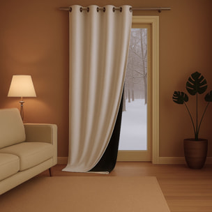 Rideau anti-froid doublé polaire - Naturel