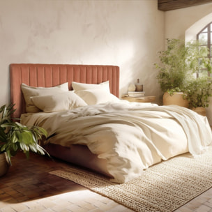 ARTHUR - Tête de lit rembourrée pour lits 160/180cm velours orange