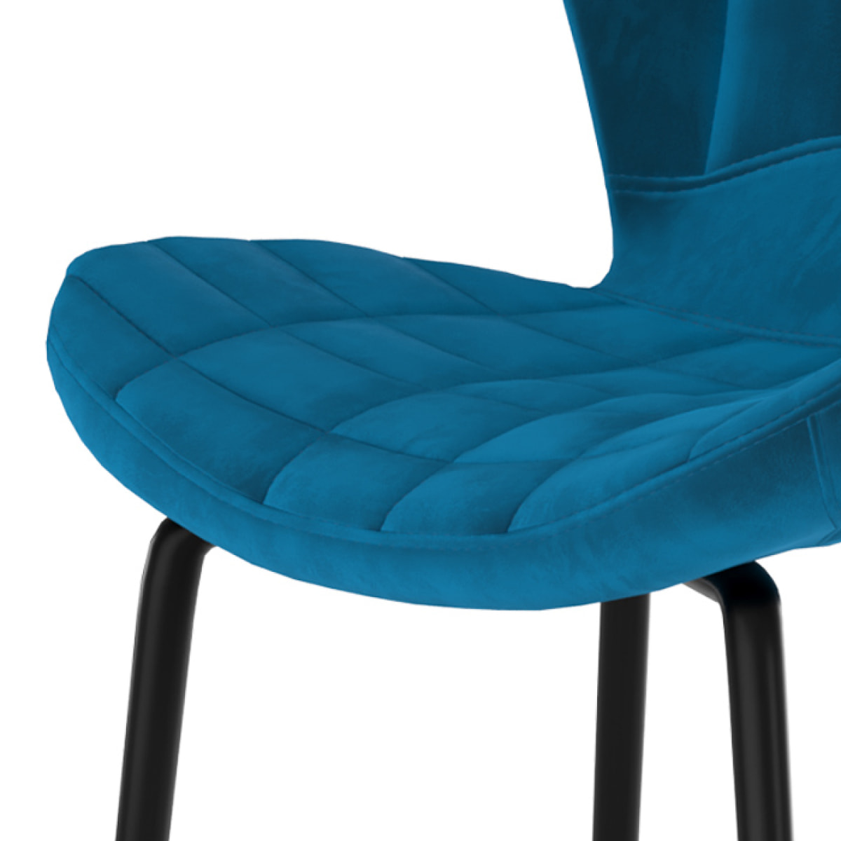 Lot de 2 chaises de bar 75 cm en velours bleu - Mazzia