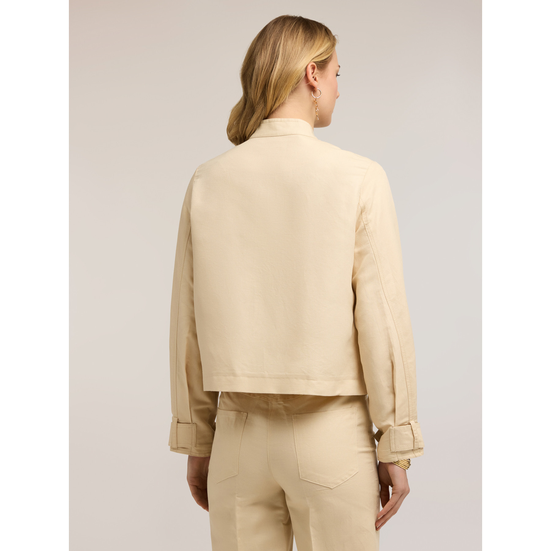 Motivi - Chaqueta cruzada de mezcla de lino - Beige
