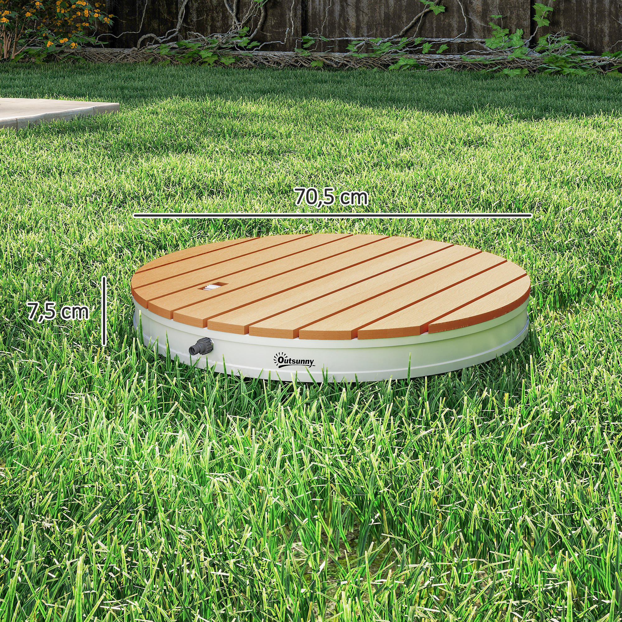 Kit de Ducha de Jardín Portátil Ducha Exterior de Suelo Altura Ajustable hasta 4 m Estructura de Aluminio Resistente al Agua a los Rayos UV y a Las Heladas para Camping Piscina Playa