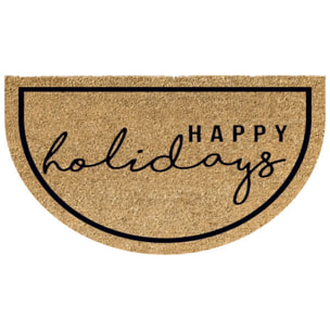 Zerbino Natalizio HAPPY HOLIDAYS per ingresso casa in fibra di cocco