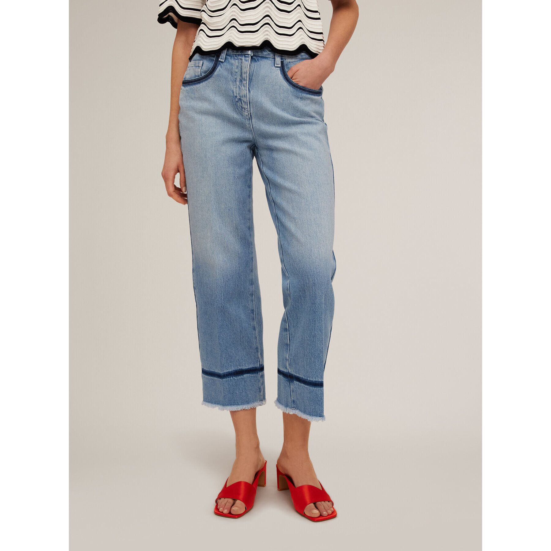 Motivi - Vaqueros cropped azul claro - Light - blue