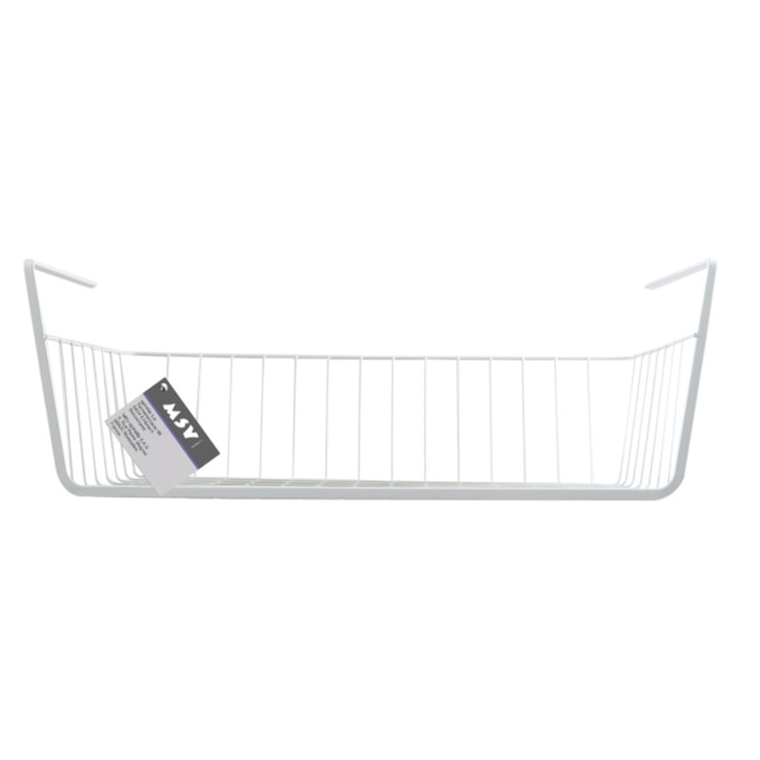 Panier de rangement suspendu à  étagère 38,5x25,5x14cm en Acier Blanc mat MSV