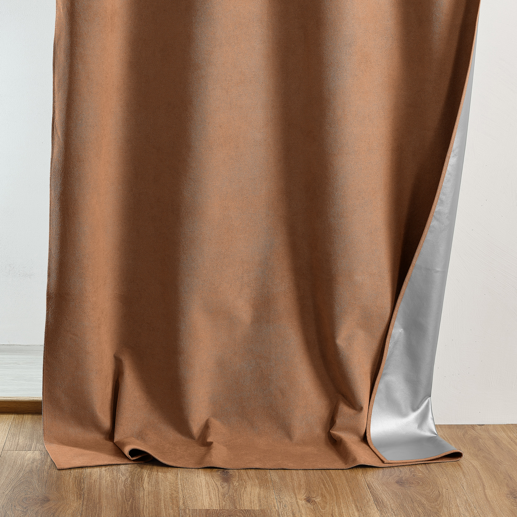 Rideau thermique occultant à œillets et réflecteur de chaleur - Marron Clair