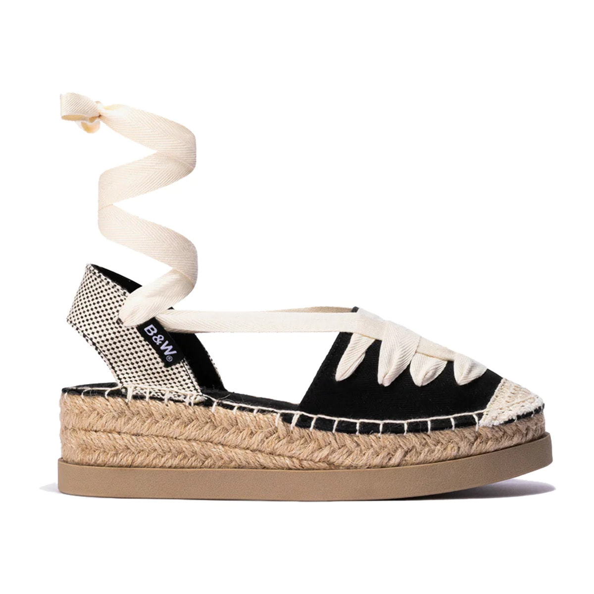 B&W Break&Walk - Sandali estivi in juta con zeppa per donna e bambina