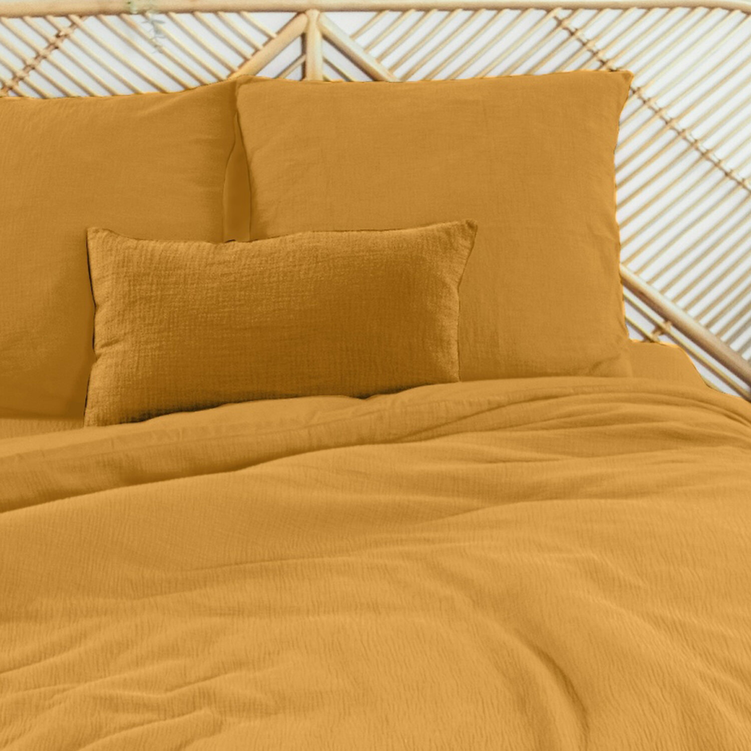 Parure housse de couette 3PCS en Gaze de coton 57 fils - MIEL