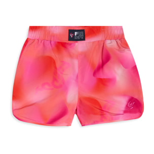 Pantaloncini Bambina in Tessuto Tecnico Rosa Arancio