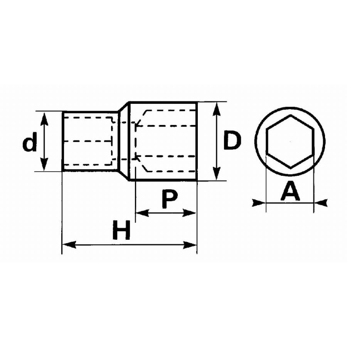 Douille longue 1/4 1/4' SAM - RHL1/4