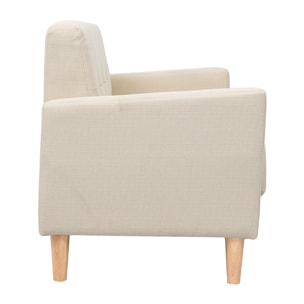 Canapé scandinave 2 places en tissu beige et bois clair MOON