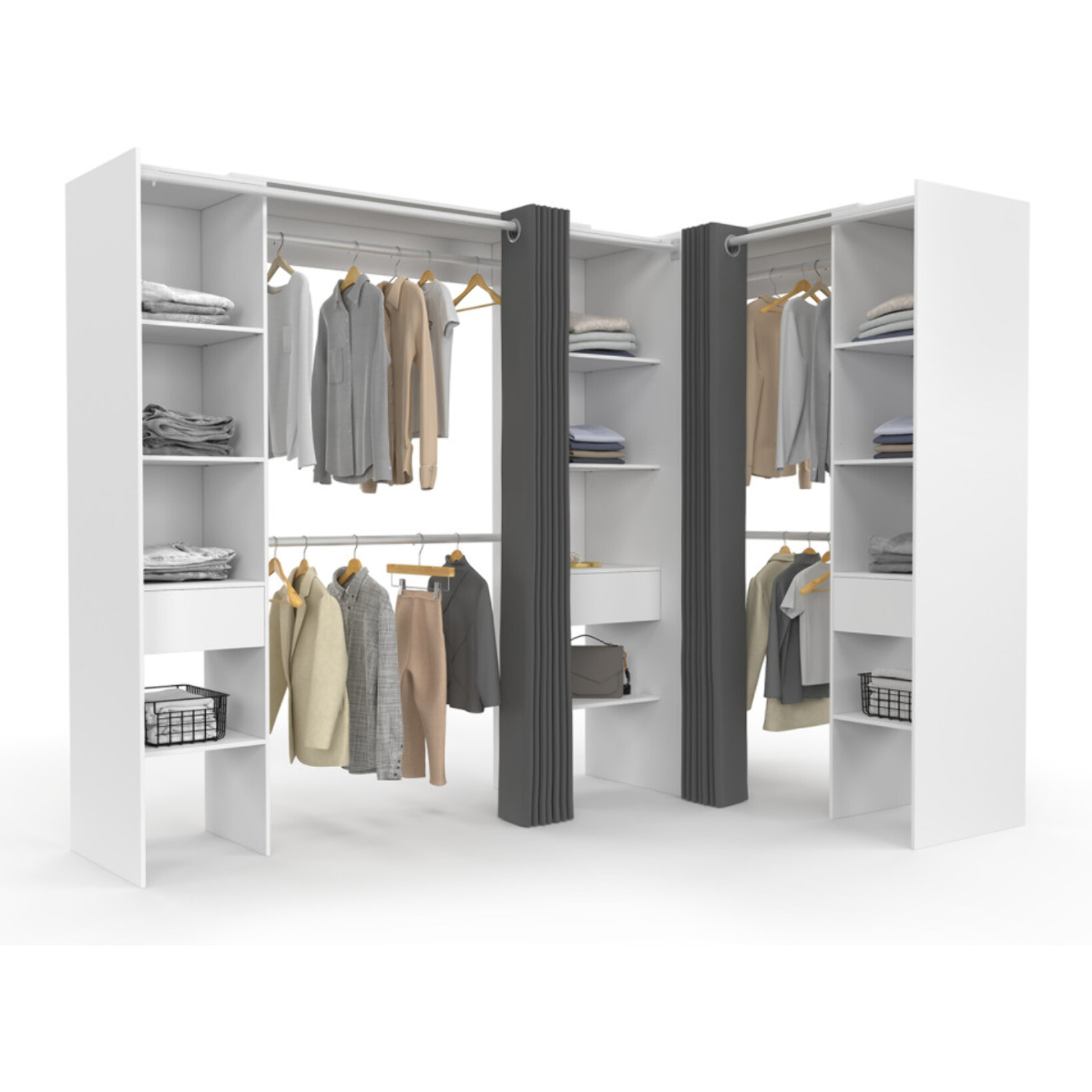 Dressing Justine d'angle 230cm blanc