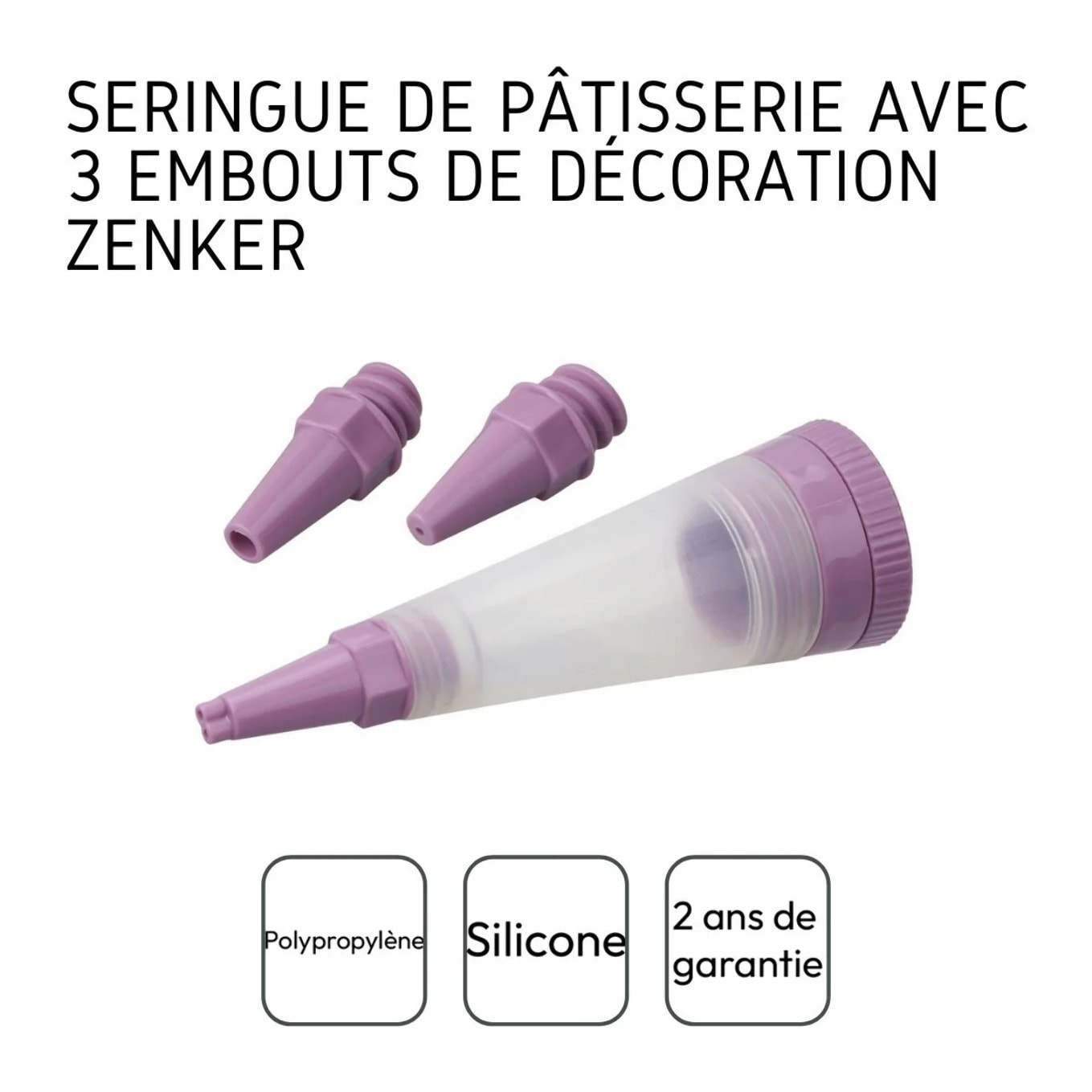 Stylo de pâtisserie et 3 embouts de décoration Zenker Sweet Sensation