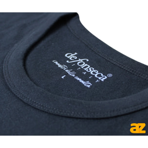 2 Maglie Termiche Uomo Manica Corta Girocollo 100% Cotone De Fonseca, Art. DEFTGU130, Bianco