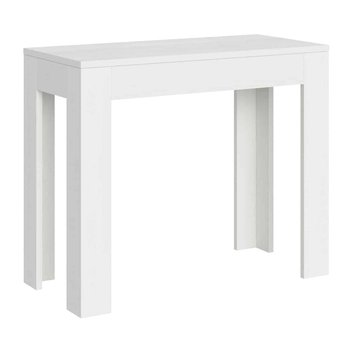 Console extensible 90x42/198 cm Bora Small Frêne Blanc