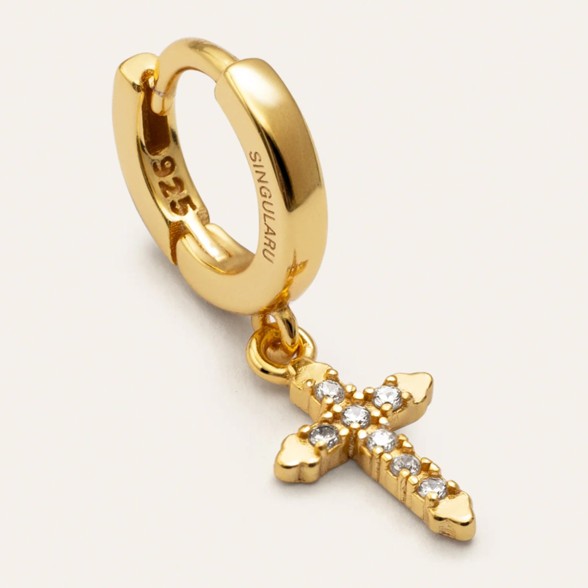 Pendiente Suelto Aro Penélope Plata Baño Oro