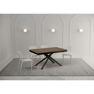 Table extensible 90x160/264 cm Karida Evolution noyer cadre anthracite