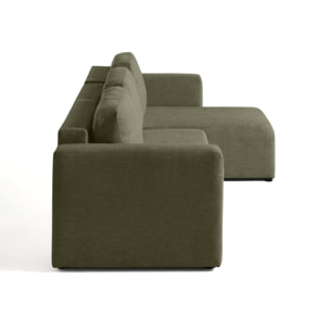 Canopy - canapé d'angle réversible - 4 places - convertible avec coffre - en tissu texturé - Vert
