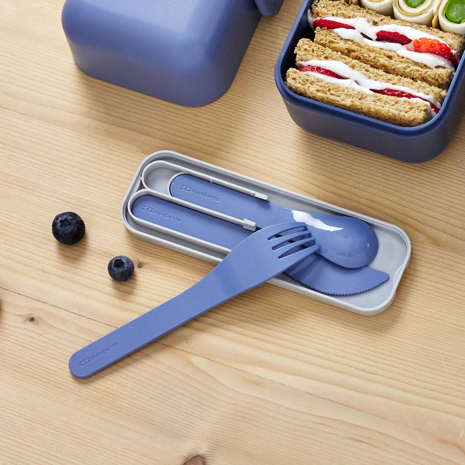 Set de 3 couverts Pocket Color Bleu Infinity