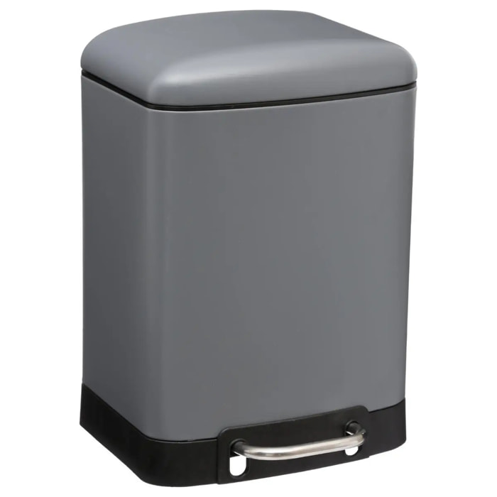 Poubelle à pédale métal 6L "Ariane" gris anthracite