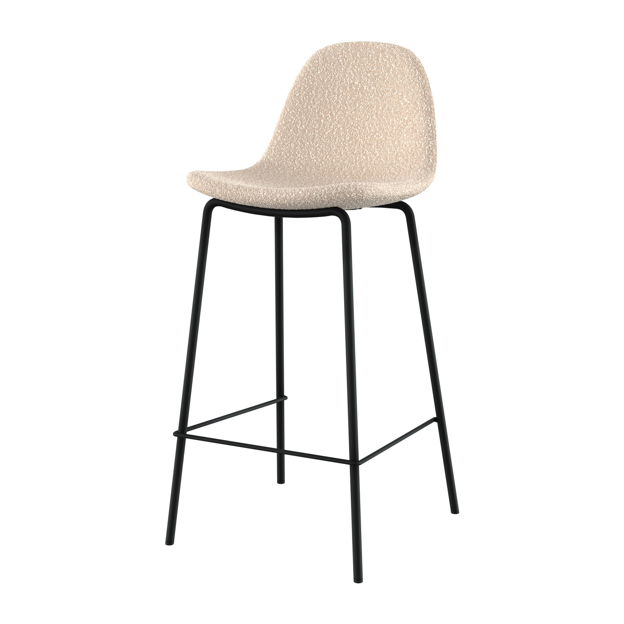 Lot de 2 chaises pour îlot central 65.5 cm en tissu bouclette beige - Henrik