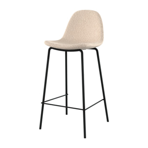 Lot de 2 chaises pour îlot central 65.5 cm en tissu bouclette beige - Henrik