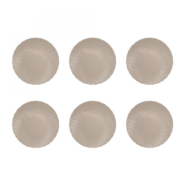 Lot de 6 assiettes à dessert, design 1, SUGAR