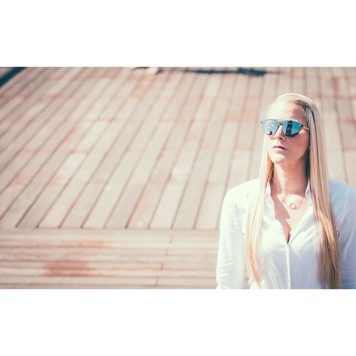 Gafas de sol OCEAN SAN MARINO - Negro mate con patillas de metal dorado y / Plana revo azul cielo