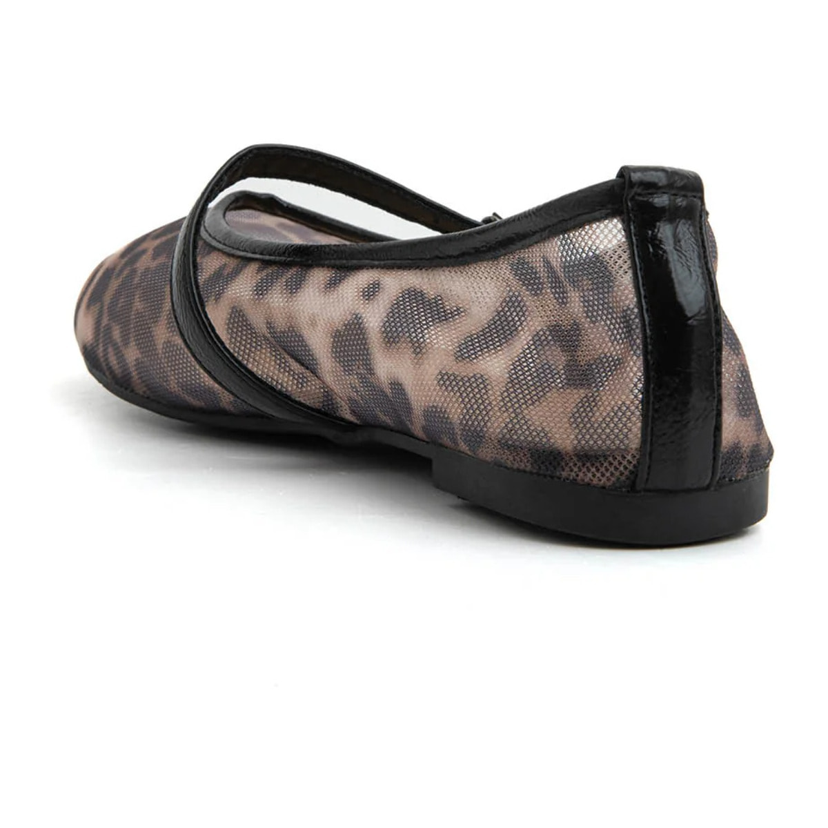Ballerina leopard mesh con cinturino - NERO