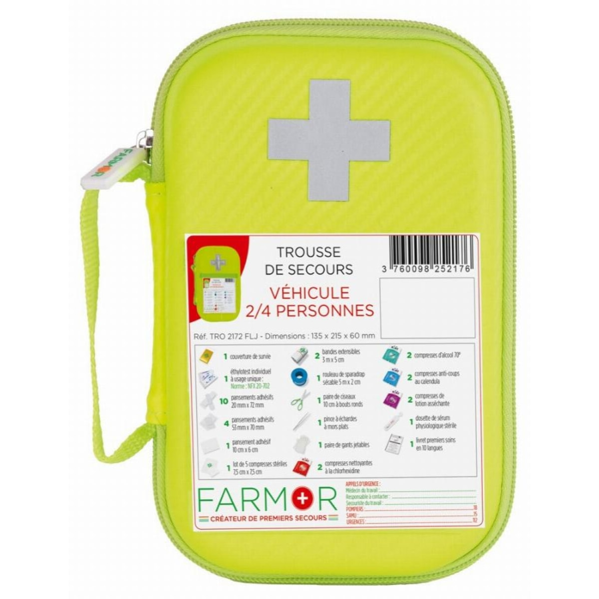 Trousse de secours FARMOR Véhicules - Haute visibilité - TRO 2172 FLJ