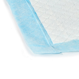 Well home 10u empapadores desechables con adhesivo super absorbentes blanco y azul