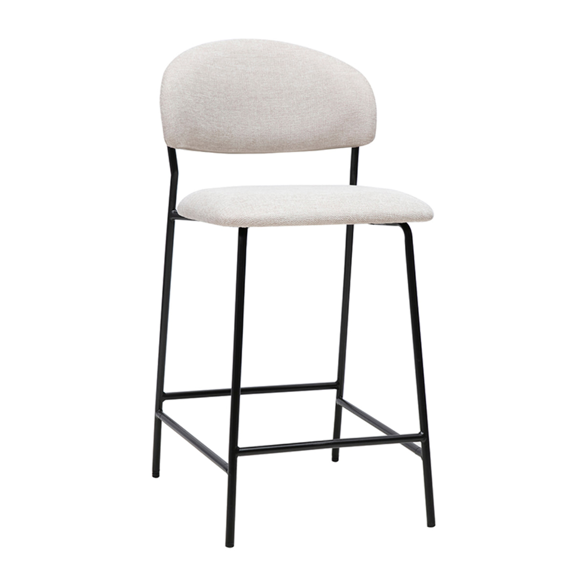 Tabourets de bar en tissu effet velours texturé beige H64 cm (lot de 2) BENTA