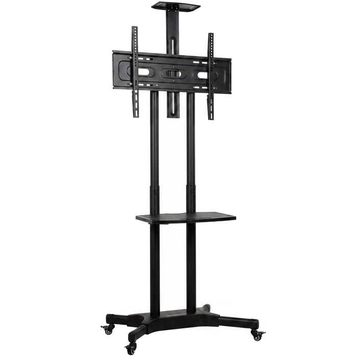 Support TV mobile support pour téleviseur 32-75 pouces hauteur réglable étagère