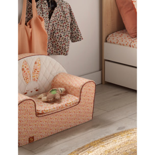 Fauteuil club en coton rose