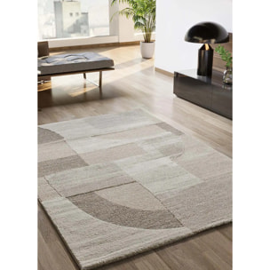 VERONA Alfombra geométrica con relieve en color crema, varias medidas disponibles.