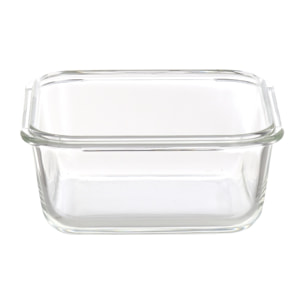 Hermético cuadrado 340ml borosilicato tapa rojo rainbow benetton