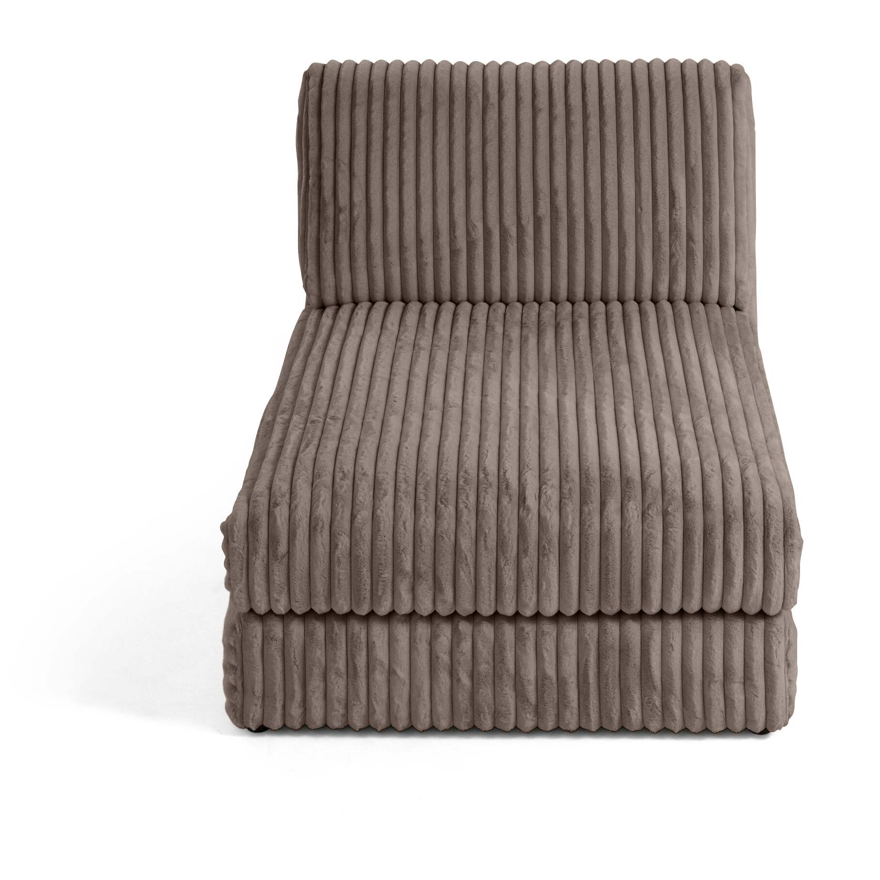 Jasper - module méridienne - en fausse fourrure côtelée - Taupe